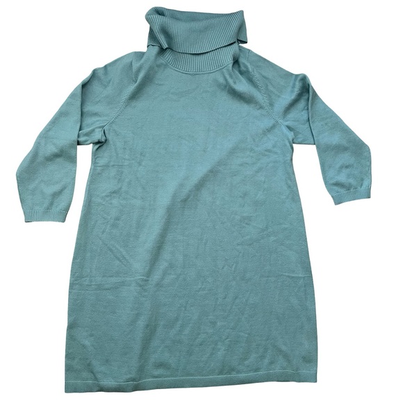 NWT Talbots Cowl Neck Teal Turtleneck Sweater Dress 3X - Picture 2 of 6
